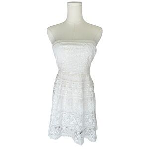 Abercrombie & Fitch Strapless White Lace Dress